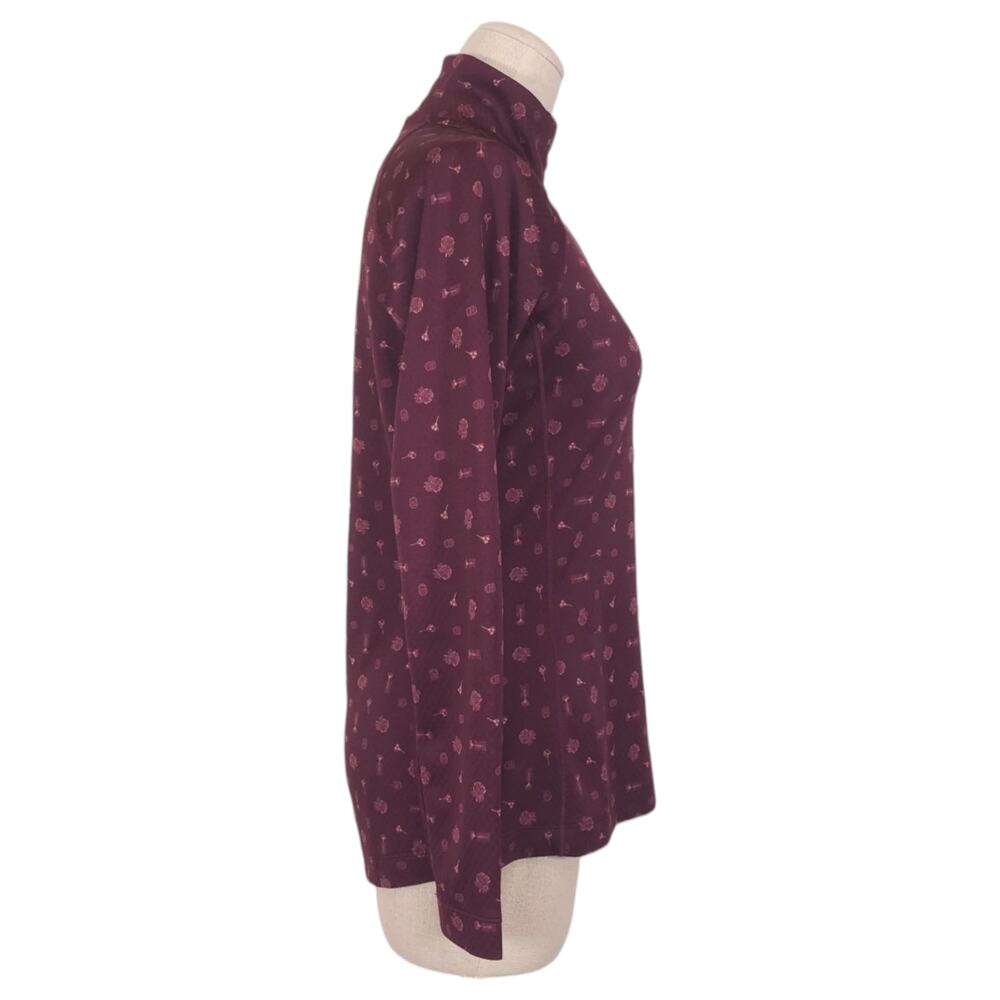 Patagonia 1/2 Zip Midweight Capilene Fire Floral Night Plum Sz Small - Picture 4 of 7